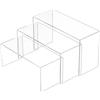 Sezanrpt Clear Display Risers - Mensola rettangolare in acrilico, 3 pezzi, 22,8 x 24,1 x 25,4 cm