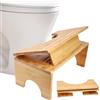 Nastopee Sgabello WC in Bambù,Portatile Sgabello Pieghevole per Adulti,Antiscivolo Sgabello da Bagno con 4 Livelli,Ergonomico a Forma di C per Combattere la Stitichezza,Flatulenza e Facilitare l'evacuazione