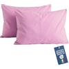 NARCISO Federe Cuscino Letto 50x80 Cotone 100% Copricuscino Letto, Coppia Federa Antiacaro ed Anallergica per Cuscini Standard e Cervicale, Made in Italy e Certificato OEKOTEX (Rosa Scuro)