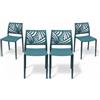 Set di 4 Sedie Corona Moderna in Polipropilene Ottanio