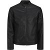 JJ REBEL Jrebcaleb Pu Jacket Noos - Giacca da uomo, colore nero, taglia X_L, Nero, XL