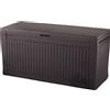 Baule Cassapanca da Esterno 116,7x57x44,7 cm in Resina Effetto Legno Keter Comfy Marrone