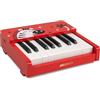 JALOKEE Tastiera per pianoforte per bambini, 18 tasti, mini musica, strumento educativo, giocattolo in legno per bambini e bambine (Rosso)