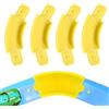 Sinbana 4pz Connettori per Pista per Hot Wheels, Connettore Pista Curva a 45 Gradi Kit di Montaggio Macchinine Giocattolo Compatibile con Hot Wheels (Giallo)