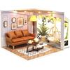 Cuteroom Kit Fai da Te Mini Dollhouse Wooden Furniture Casetta Fatta a Mano con Carillon - per Il Montaggio di Giocattoli Regali di Compleanno (Warm Moment)