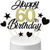 Kit Decorazioni Per 60° Compleanno | Palloncini Oro E Nero | Include Numero 60, Striscione, Coriandoli E Cake Topper