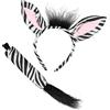 MUNSKT Zebra - Set di accessori per capelli con orecchie zebrate e coda di zebra, accessorio decorativo per capelli, per donne, uomini, Halloween, carnevale