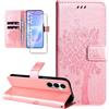 Dcjlbo Cover per Samsung Galaxy A57 5G Custodia in Pelle Portafoglio a Libro con Pellicola Vetro Temperato Porta Carte Motivo Flip Case Antiurto Custodia-Oro Rosa