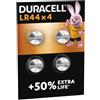 Duracell Batterie LR44 (confezione da 4) (A76) Pile alcaline specialistiche da 1,5 V - +50% EXTRA DURATA- Per l'utilizzo in termometri digitali, calcolatrici, torce, orologi da polso