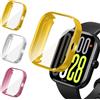 iVoler 3 Pezzi Clear Cover con Pellicola Protettiva per Xiaomi Redmi Watch 5 / Redmi Watch 4, Copertura Completa Custodia Anti-Graffio Ultra Sottile Morbida TPU Case, Trasparente + Nero + Rosa