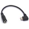 Tomost - Cavo angolato da 3,5 mm per microfono, adattatore da Micro-USB maschio a 90 gradi a connettore da 3,5 mm femmina, per cuffie, AUX, audio e microfoni lavalier, 15 cm