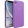 doupi UltraSlim Custodia per iPhone Xr (iPhone 10r) 6,1 pollici, satinato fine piuma facile mat semi trasparente Cover, purple