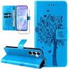 Dcjlbo Cover per Samsung Galaxy A57 5G Custodia in Pelle Portafoglio a Libro con Pellicola Vetro Temperato Porta Carte Motivo Flip Case Cuoio Antiurto Custodia-Blu
