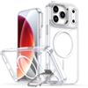 FFXCXL Cover per iPhone17 ProMax con Cavalletto, Compatibile con MagSafe, Protezione di livello militare, Supporto fotocamera integrato,Trasparente，