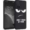 kwmobile Cover Compatibile con Xiaomi Redmi 10 (2021/2022) - Custodia in Silicone TPU - Cover Protettiva Soft Case - Don't touch my phone bianco/nero