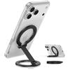 FoBrown Supporto magnetico doppio per telefono MagSafe con supporto per impugnatura per iPhone 17 Pro Max Plus 17e 16 15 14 13 12, supporto magnetico con cavalletto ad anello per Samsung Galaxy S26 S25 S24