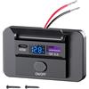 Qidoe 83W PD Presa USB C Auto per Montaggio a Superficie: 65W Tipo C e QC3.0 Doppia USB Caricatore 12V/24V con Interruttore e Display di Tensione e Corrente per MacBook,Laptop,iPhone,Camper,Barca,Caravan