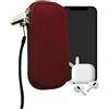 kwmobile Custodia in Neoprene con Zip per Smartphone M - 5,5 - Astuccio Portacellulare a Sacchetto con Cerniera - Borsa in bordeaux