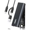 FIDECO Case SSD M.2 NVMe, USB 3.2 Gen 2 10Gbps Adattatore NVMe USB, SSD M2 NVMe per NVMe PCIe M-Key/M+B Key, Design Sandwich, Supporto UASP e TRIM, Installazione senza attrezzi
