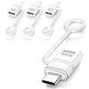 TiMOVO Adattatore da Lightning a USB C, 4 Pezzi Adattatore Lightning USB C con Ricarica Rapida a 60W e Loop Anti-Perso per iPhone 16/15 Serie, iPad, Galaxy S25, Non per Auricolari/Audio/OTG, Bianco