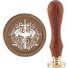 CRASPIRE Timbro Sigillo di Cera Timbri di Ceralacca Drago e Spada Barocco 30mm/1.18inch Timbro Sigillante Testa In Ottone Rimovibile con Manico In Legno per Biglietti D'Inviti Regalo di San