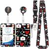 Viojrlly Porta badge con cordino girocollo con porta carte, porta carte con avvolgitore per badge retrattile, staccabile, cordino Swivel Lobster Clasp, per porta badge identificativi (medicina-1)