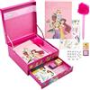 Disney Scrapbooking Kit con Diario Stitch Frozen Adesivi Decorativi Penna Timbri - Kit Lavoretti Creativi per Bambini Gadget Regalo Creativo (Rose principesse)