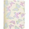 LIMEQKI Taccuino A5 Quaderno Ad Anelli, Quaderno Appunti Con Copertina in Tessuto Con Farfalla Viola E Pagine Interne Bianche per Diario, Diario Di Viaggio, Travel Journal, Lavoro, Scuola (Viola)