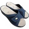 new confort Ciabatte sanitarie donna a strappo con tomaia ecopelle e tessuto elastan Merylin comode con plantare estraibile (blu, 36, Sistema Taglie Calzature EU, Adulto, Donna, Numero, Media, 36)