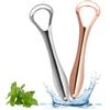 Azonelife 2 Pezzi Pulisci Lingua, Raschietto Lingua in Acciaio Inox con Doppia Testina, Pulitore Lingua Detergente Kit per la Pulizia Della Lingua Aiuta con Ridurre Alito Cattivo per Adulti e Bambini