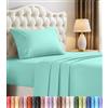Utopia Bedding Set di lenzuola per letto singolo, in microfibra spazzolata, non si restringe e non sbiadisce, facile da pulire (misura doppia, blu spa)