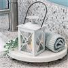Kate Aspen Rustic Shelf Decor Luminous Vintage Tea Light Votive Candle Holders Metal Mini Decorative Lantern, Distressed White