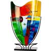 Gilde Vaso da pavimento Milano in vetro, multicolore lucido, altezza 57 cm x larghezza 35 cm, dipinto a mano e non impermeabile