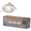 OSRAM Spot Set Faretto da incasso GU10, 4.5W 2700K bianco caldo, orientabile, Alluminio bianco, Lampada GU10 inclusa, IP20