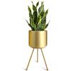 magarz - Vaso da fiori in metallo con supporto, grande vaso in oro, elegante e moderno, adatto per orchidee, decorazione per interni ed esterni, 17,4 cm di larghezza, 47,7 cm di altezza