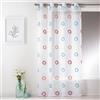 Homemaison - Tenda leggera con stampa a cerchio - Poliestere - Occhielli tondi argentati Ø 4 cm - Pronta da appoggiare - Soggiorno camera da letto - 150 x 240 cm - Turchese