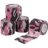 PATIKIL Nastro Avvolgente Camouflage 4,5 x 5Cm, 4 Rotoli di Nastro Mimetico Autoadesivo per Torcia per Fotocamera da Arrampicata All'Aperto da Caccia, Rosa Rossa