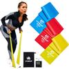 FitBeast Set di 3 fasce per fitness, 1,8 m, con 3 fasce da ginnastica, fascia elastica con borsa per il trasporto e istruzioni per l'esercizio, per pilates, yoga, allenamento con i pesi, fisioterapia
