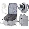 WEPOET Zaino da Viaggio 47x33x20 con Sottovuoto Vacuum Backpack Aereo Bagaglio a Mano Zaino Easyjet 45x36x20 Con Pompa Donna Uomo Zaini Casual Porta PC 15.6 Pollici(Grigio)