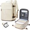 suradar Zaino Ryanair 40x30x20 da Viaggio Aereo Bagaglio a Mano 40x30x20 per Wizzair Eurowings Vueling, 24L Piccolo Borsa da Cabina per Donna Uomo, Zaini Porta PC Lavoro Trekking Beige con marrone