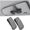 etoper 2 Pezzi Porta Occhiali Auto, Portaocchiali Auto in Pelle Clip per Visiera, Supporto per Occhiali da Auto Magnetico, Universale, per Tutti Gli Occhiali e Clip per Visiera Auto (Grigio)