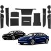 ECOZEN per New Tesla Model 3 2024-2025 - Tappetino antiscivolo, in gomma, tappetino per fessure delle porte, per console centrale, portabicchieri, vano portaoggetti, rivestimento porta, antiscivolo