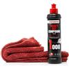 detailmate Set di lucidatura per la Cura Auto - Car Care: Menzerna Pasta abrasiva Heavy Cut Compound 1000, 250 ml - rimuovi Graffi + Panno Spesso Microfibra, 40x40cm, 550 gsm