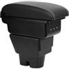 OYHCM Auto Centrale Bracciolo Compatible with Peugeot 207 Braccioli Poggiabraccio Vano Portaoggetti Nero Doppio Spazio di Archiviazione Con Porte di Ricarica USB