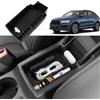 Coleya Vano Portaoggetti per Bracciolo Compatibile con Audi Q3 8U 2013-2018, Scatola Portaoggetti del Bracciolo Centrale, Audi Q3 Organizer per Braccioli con Tappetino Antiscivolo (Nero)