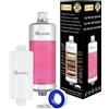 Ecomky Filtro Doccia 20 Fasi Sostituibile Purificatore Acqua FR-20 Protegge Pelle e Capelli Vitamina C Alta Pressione Ammorbidisce Acqua Riduce Cloro e Metalli Allevia Prurito