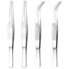 QfwdfcTrenz 2 pinzette curve mediche in acciaio inox, pinzette smussate, pinzette curve, pinzette oblique, pinzette appuntite, pinzette di precisione, pinzette lunghe in acciaio inox, professionali antiscivolo