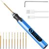 GOMETY Mini perno elettrico a 3 marce, senza fili, USB, ricaricabile, per incisione, fai da te, elettrico, con 10 piccoli trapani, penna per incisione portatile per gioielli, legno, plastica, metallo, pietra
