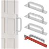 Rylae 4 Pezzi Maniglie Autoadesive per Mobili, Maniglie per Mobili da Cucina, Alluminio Adesivo Tirare la Maniglia, Non Richiede Fori, Adatto per Armadi, Cucine, Porte Scorrevoli, 148mm (Argento)