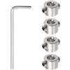 QUARKZMAN 4pz 4mm Set Collare Arresto per Trapano Arresto Profondità, Ring Limitazione Profondità Regolabile Acciaio Inossidabile, Posizionatore Mandrino con Chiave Esagonale, Argento